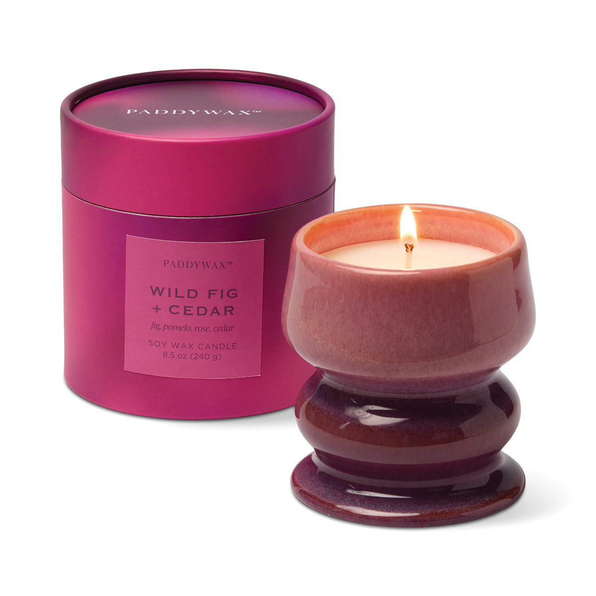 Bougie Melt ombré violet et rose, figue sauvage et cèdre, 240 g — La sélection Beluga