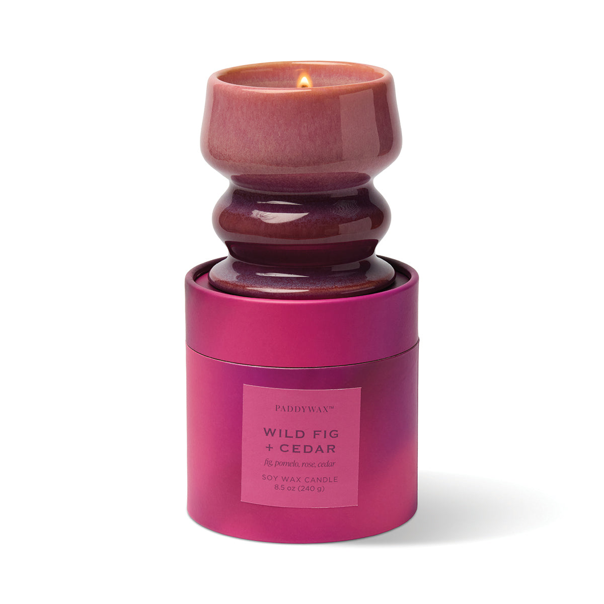 Bougie Melt ombré violet et rose, figue sauvage et cèdre, 240 g — vue 3 — La sélection Beluga
