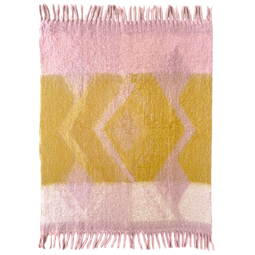 Plaid Zapotec doux en polyester recyclé | Lilas | Malagoon | Vue d'ensemble | Beluga Boutique