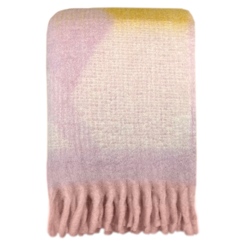 Plaid Zapotec doux en polyester recyclé | Lilas | Malagoon | Vue principale | Beluga Boutique