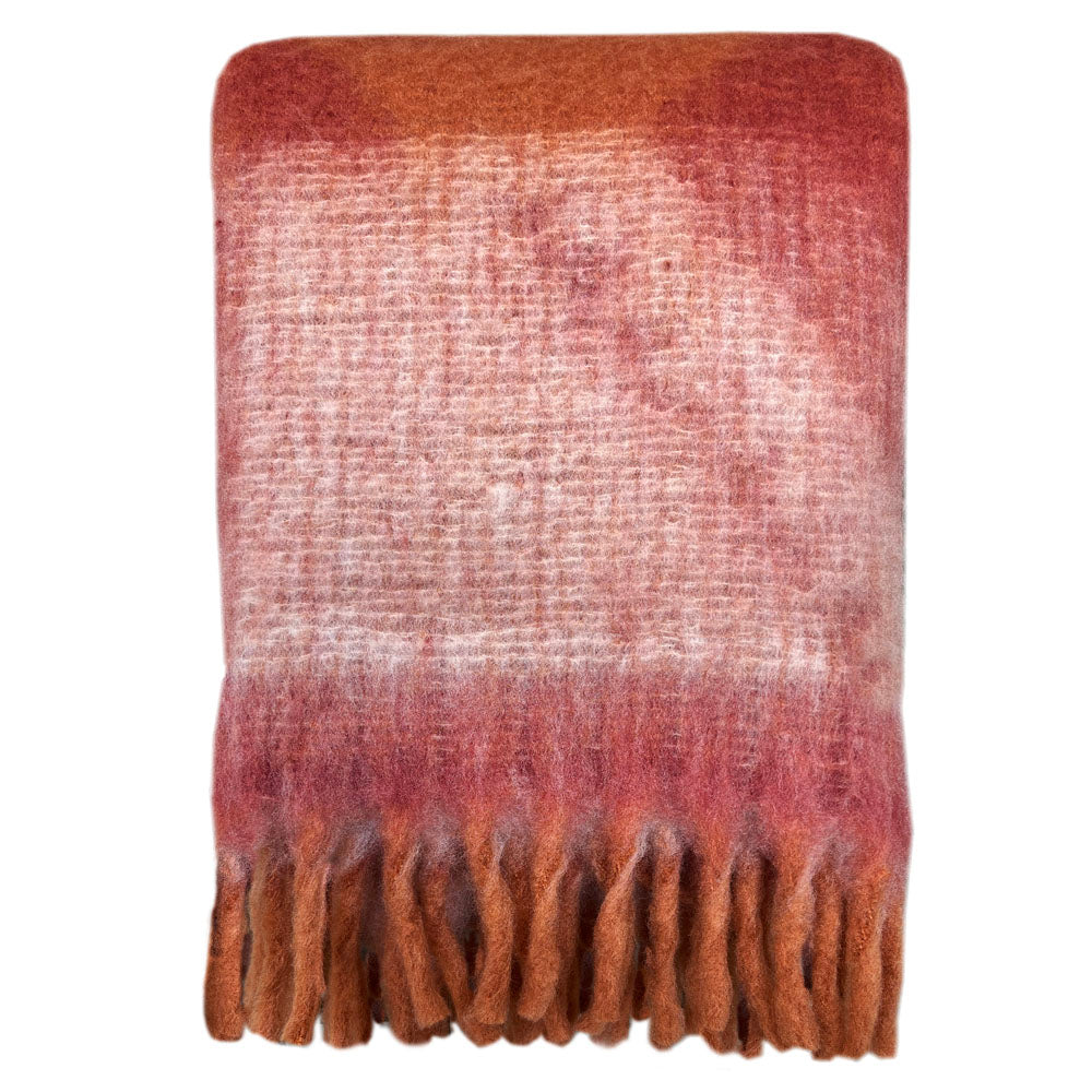 Plaid Zapotec doux en polyester recyclé | Rouge épicé | Malagoon | Vue principale | Beluga Boutique