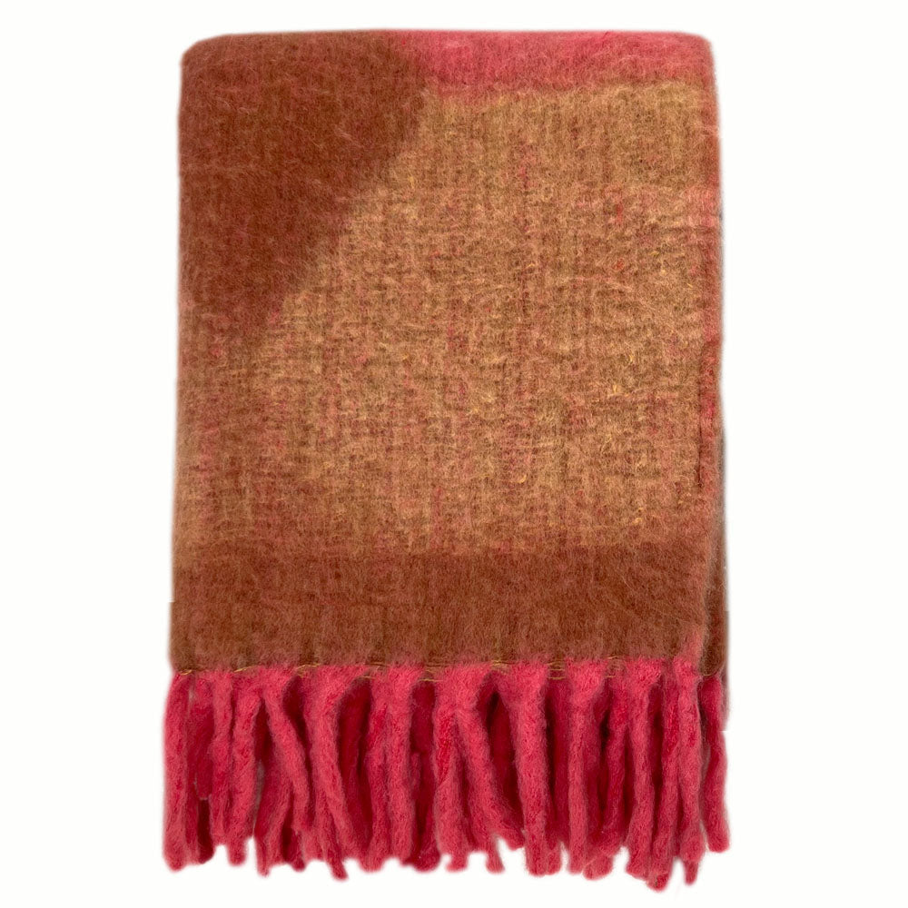 Plaid Zapotec doux en polyester recyclé | Rose | Malagoon | Vue principale | Beluga Boutique
