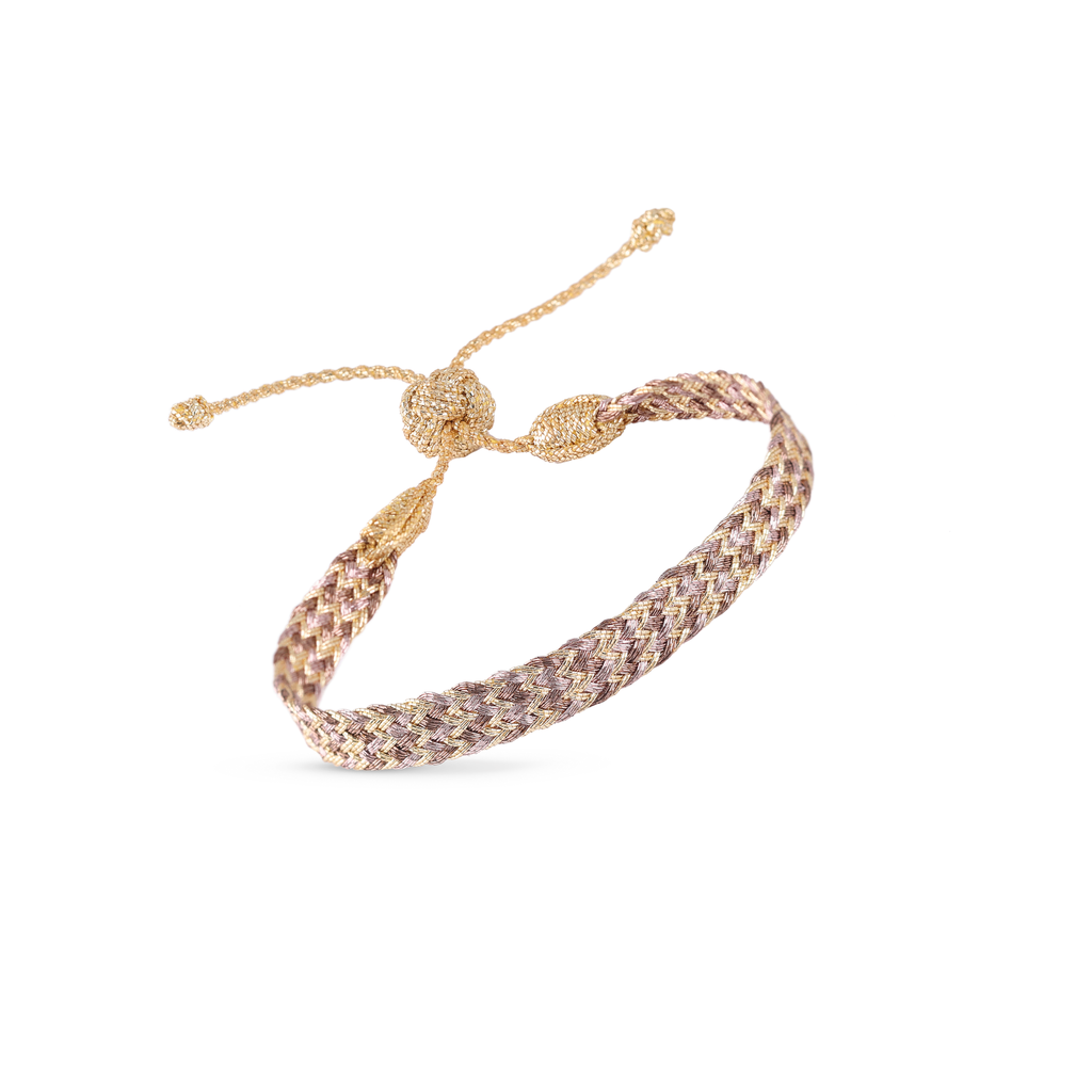 Bracelet Ania n°2 Maaÿaz, coloris truffe moka doré