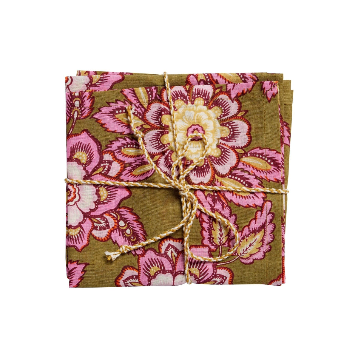 Serviettes de table Jakarta olive (lot de 2) | Bonheur du Jour | Vue principale | Beluga Boutique