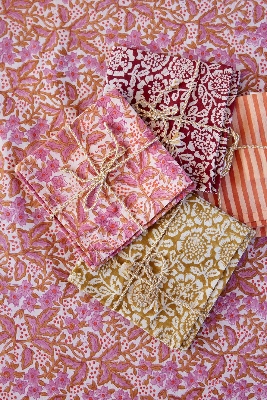Serviettes de table Kamala grenat (lot de 2) | Bonheur du Jour | Visuel de la gamme | Beluga Boutique