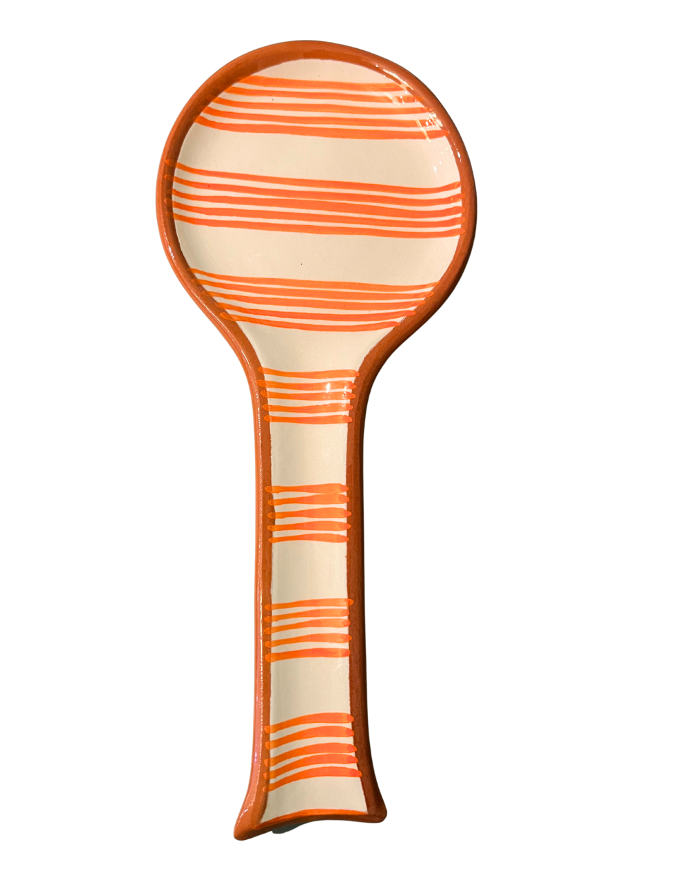 Repose-cuillère rayures, orange
