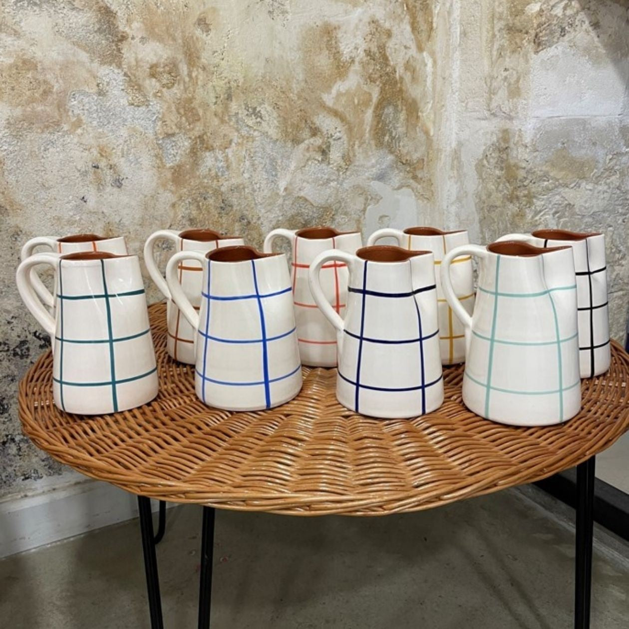 Pichet 1 litre quadrillé