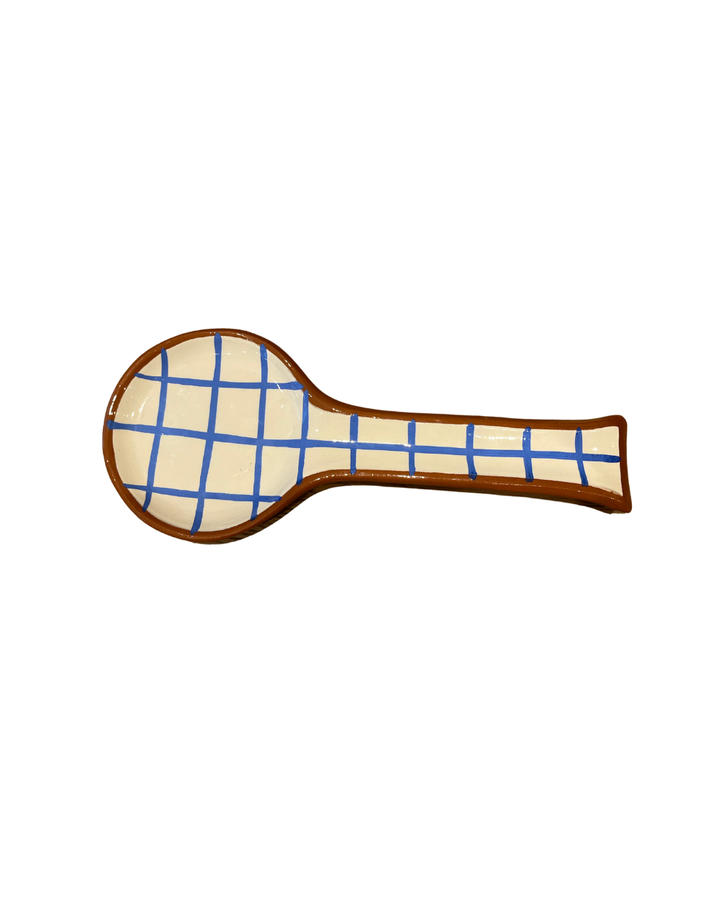 Repose-cuillère quadrillé, bleu royal