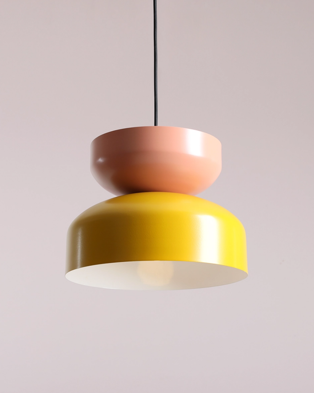 Tula Metal Pendant Light – Mustard and Coral