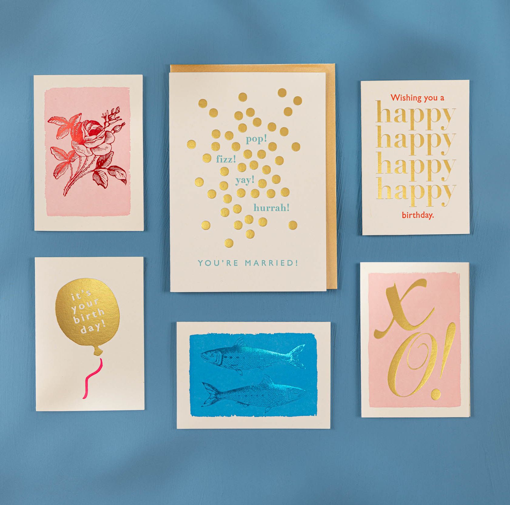 Carte Gold Balloon Birthday