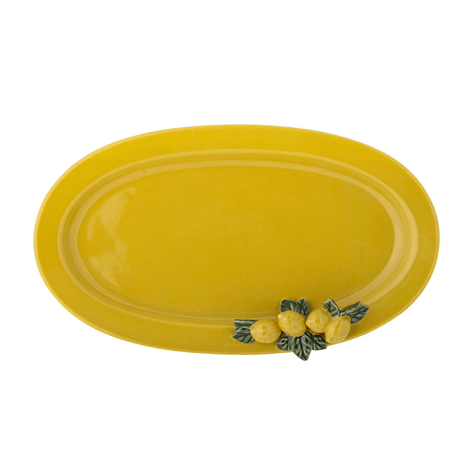 Assiette de service en grès jaune Limone
