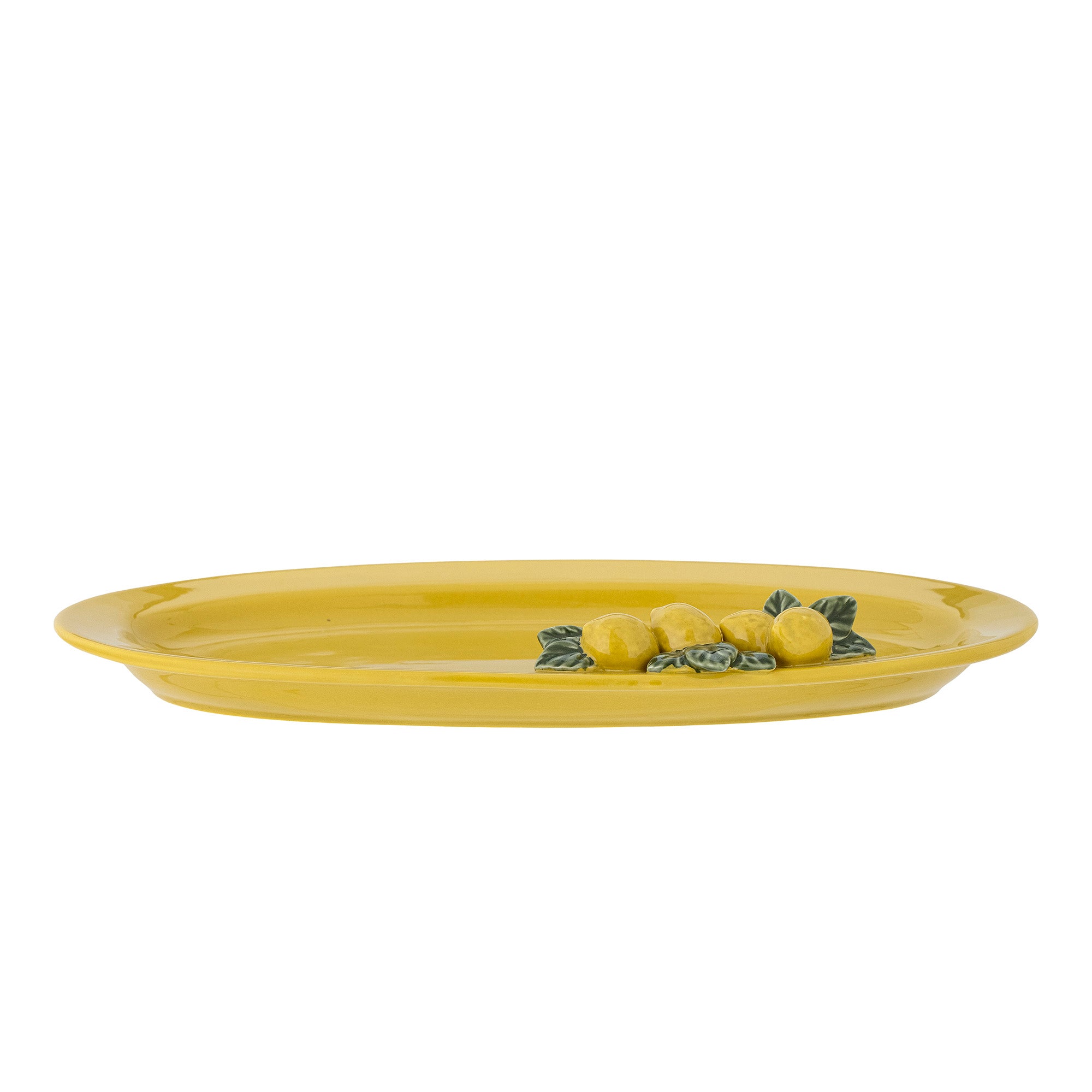 Assiette de service en grès jaune Limone