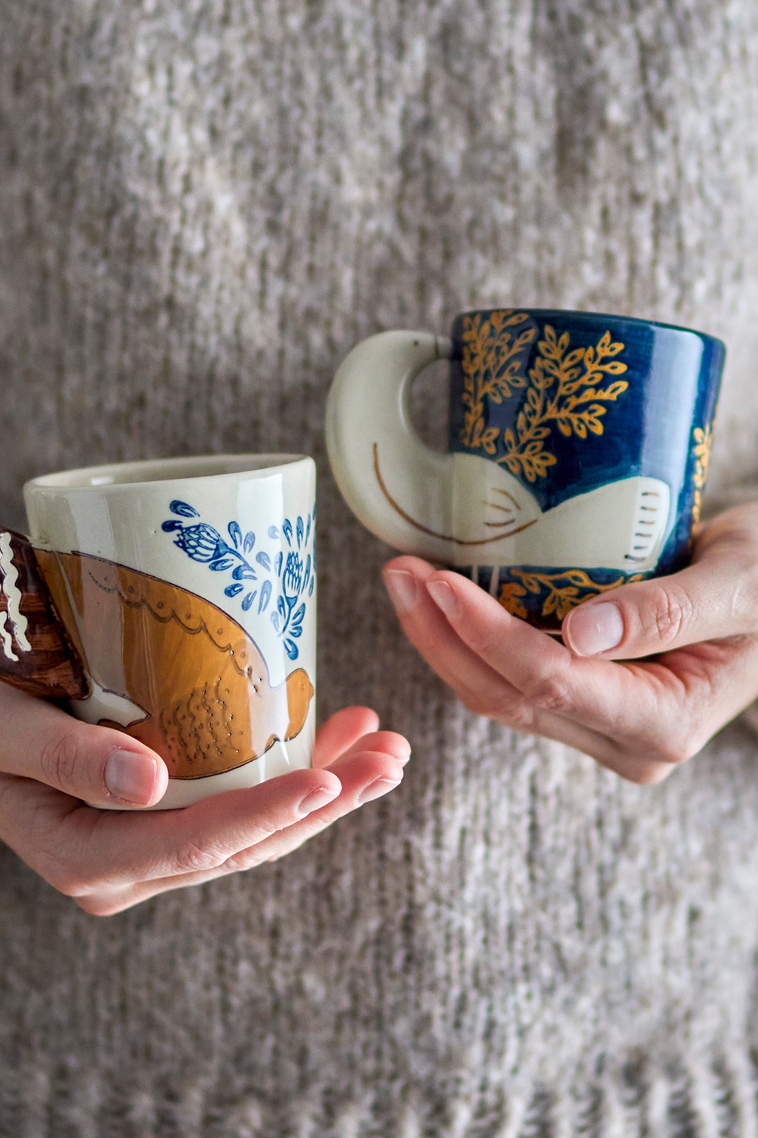 Tasse Hezha en grès bleu