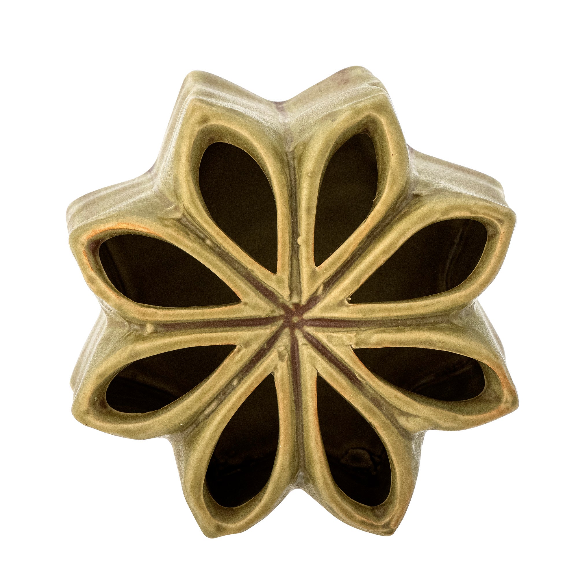 Vase Aleena en grès vert jaune