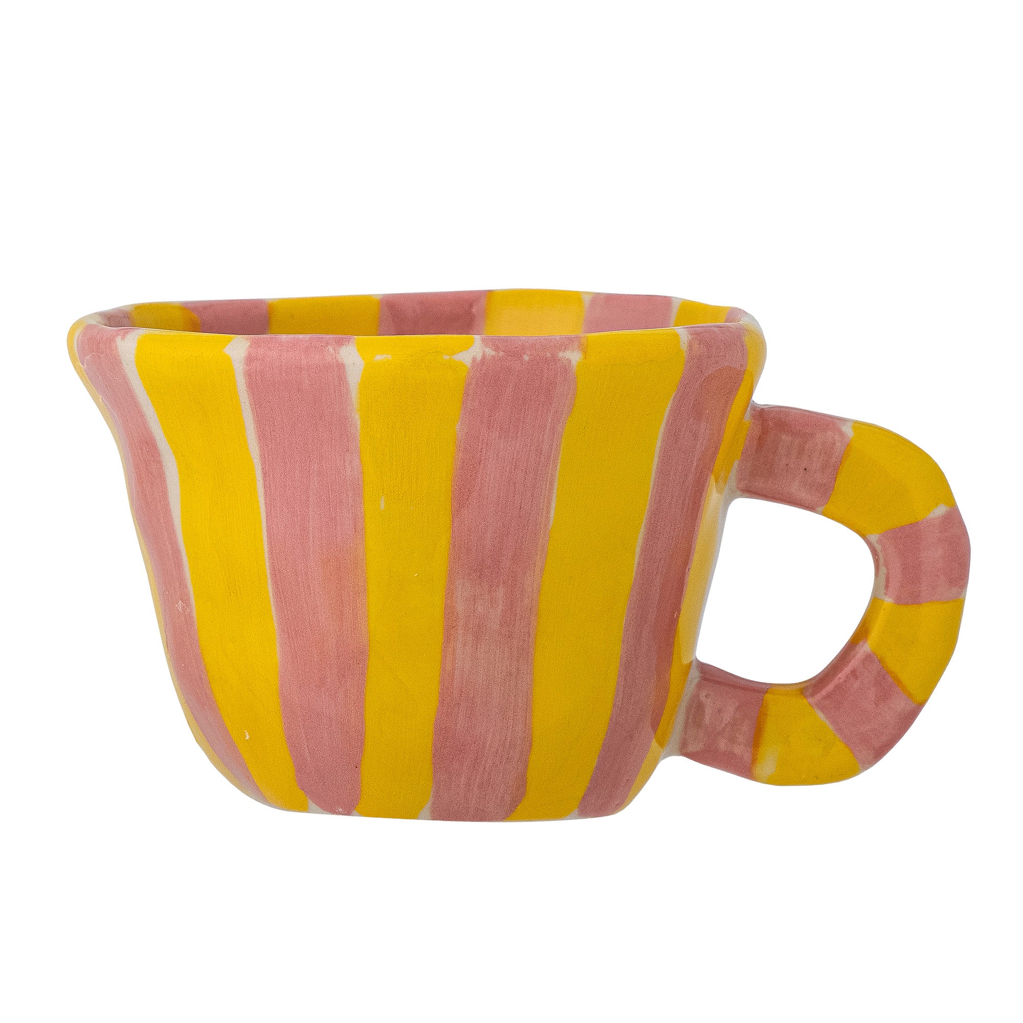 Tasse Nini en grès rayé rose et jaune