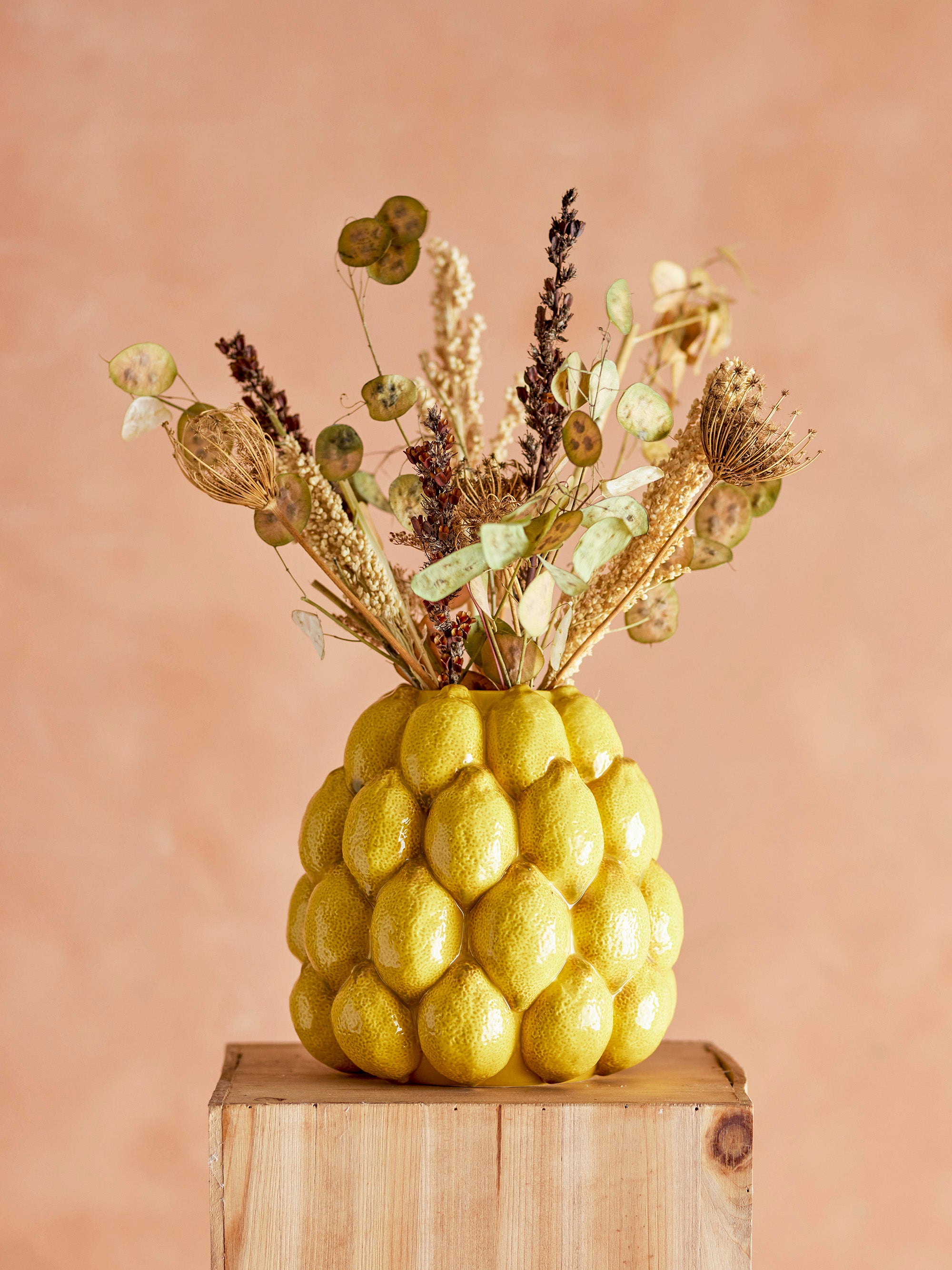 Vase Limone en grès jaune
