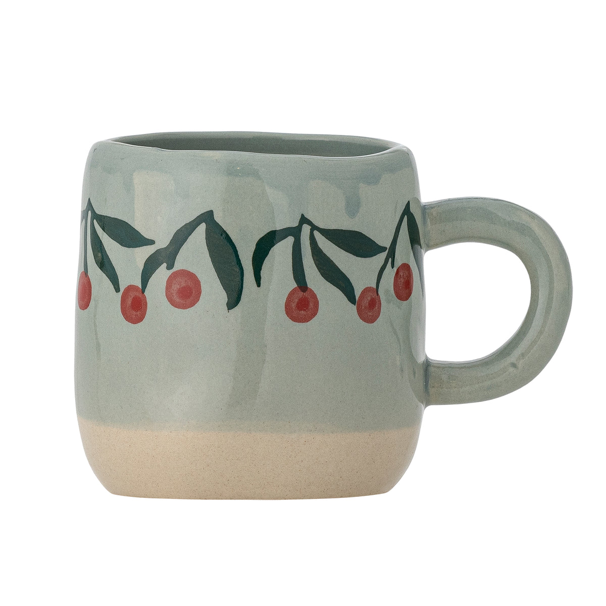 Bloomingville Millie Blue Stoneware Cup with Cherries | Bloomingville | Main view | Beluga Boutique