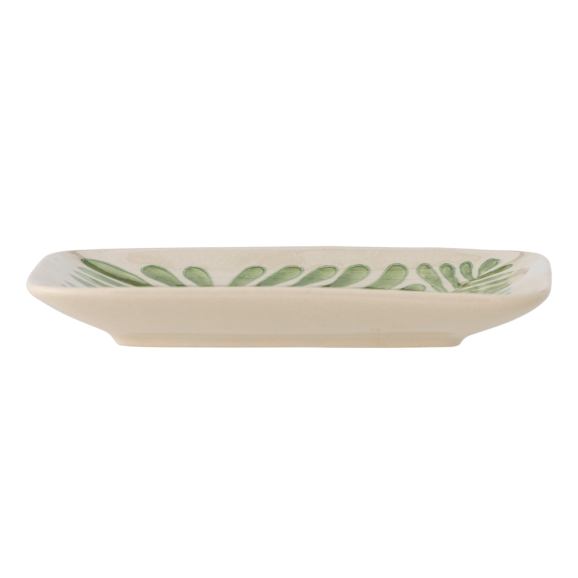 Assiette Fauni en grès verte