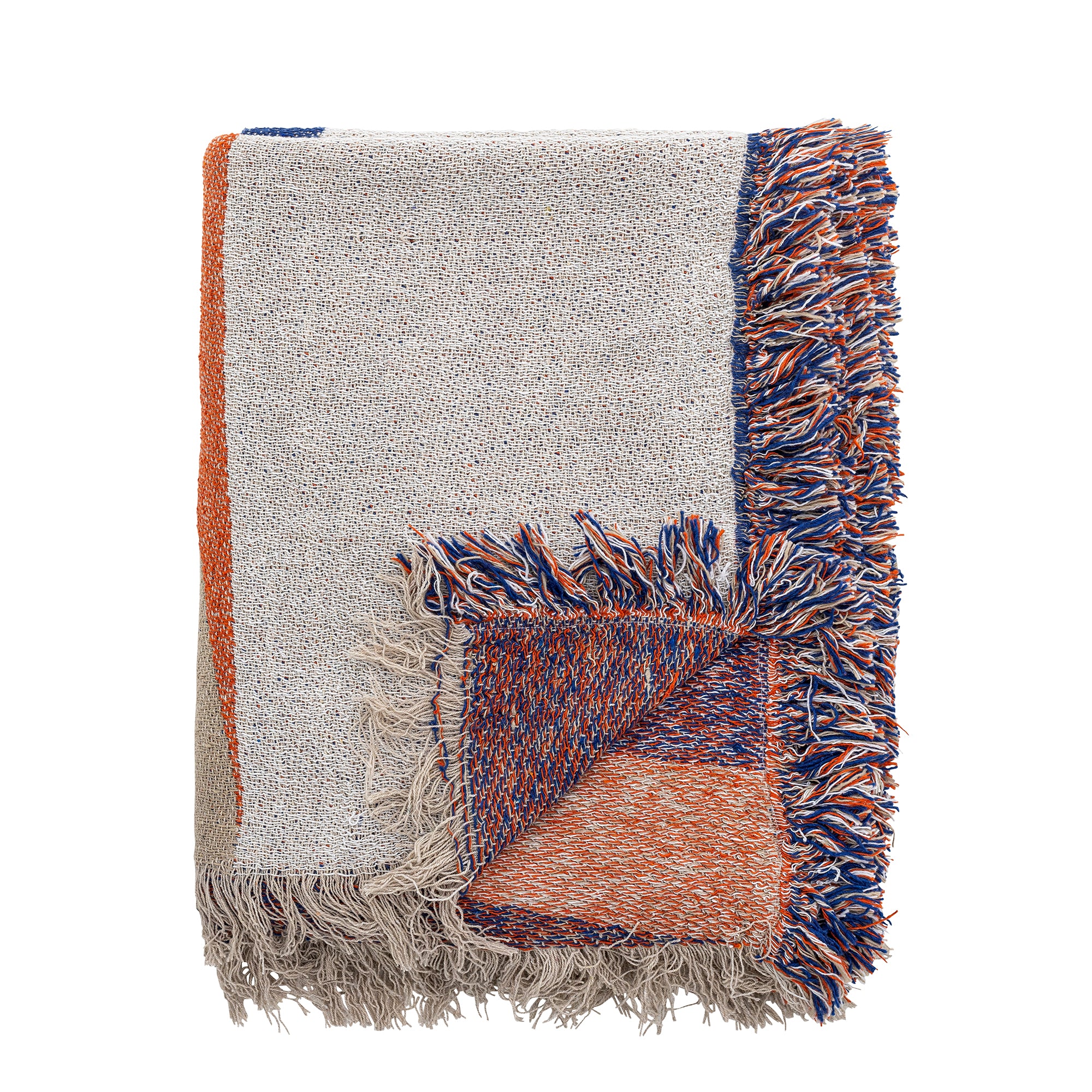 Plaid Clarita en coton recyclé, orange