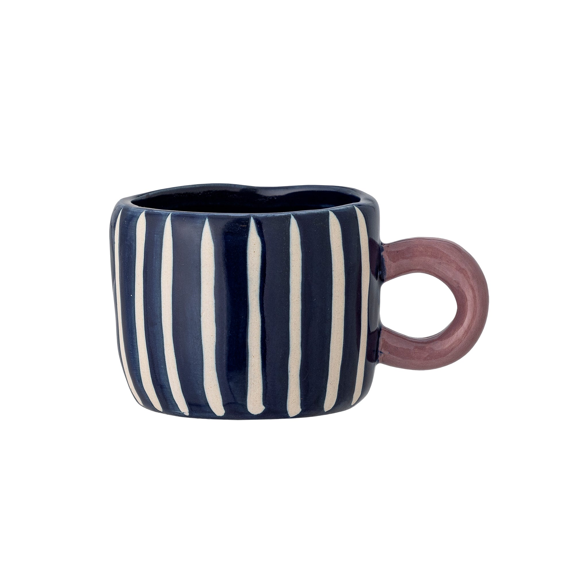 Tasse Nini en grès bleu nuit rayé
