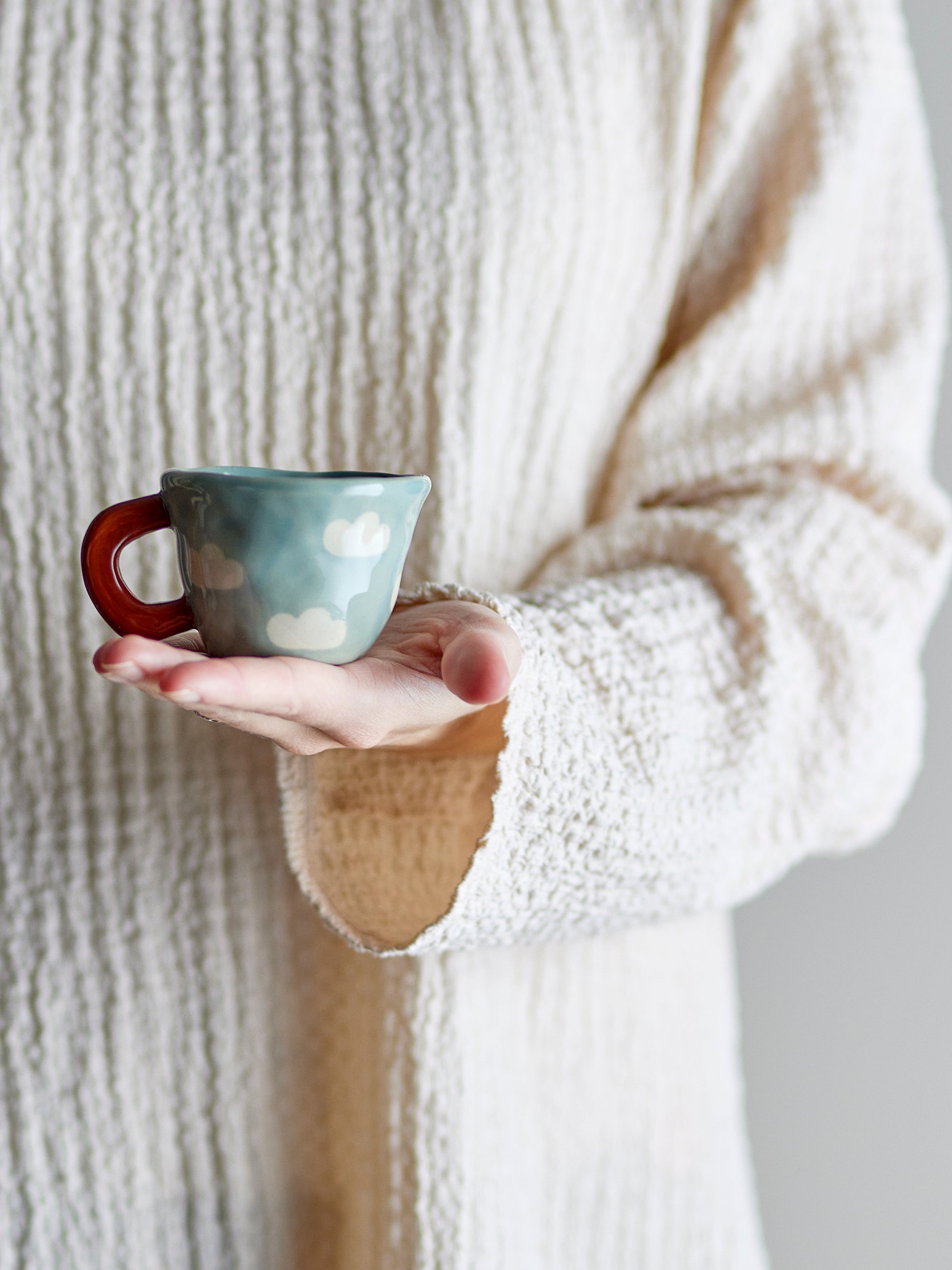 Tasse Nini en grès bleu ciel