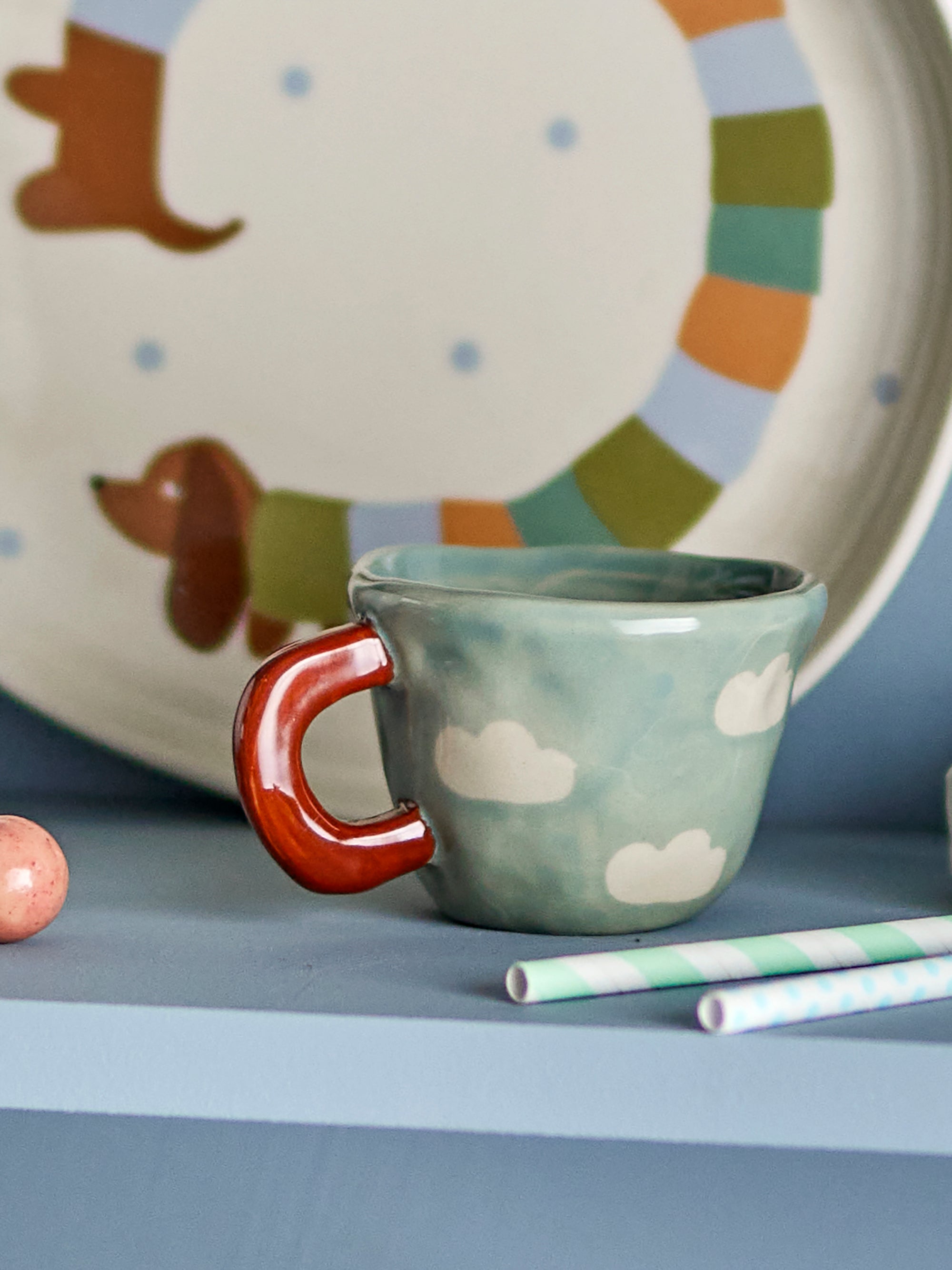 Tasse Nini en grès bleu ciel