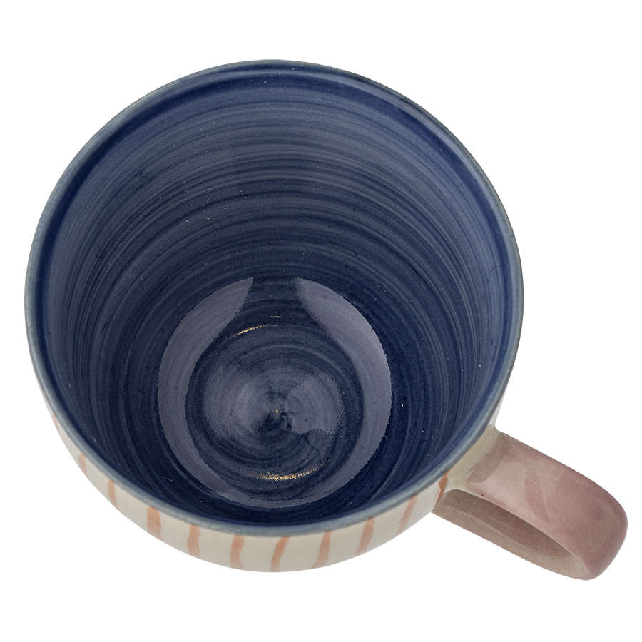 Tasse Eviaya en grès, rayures