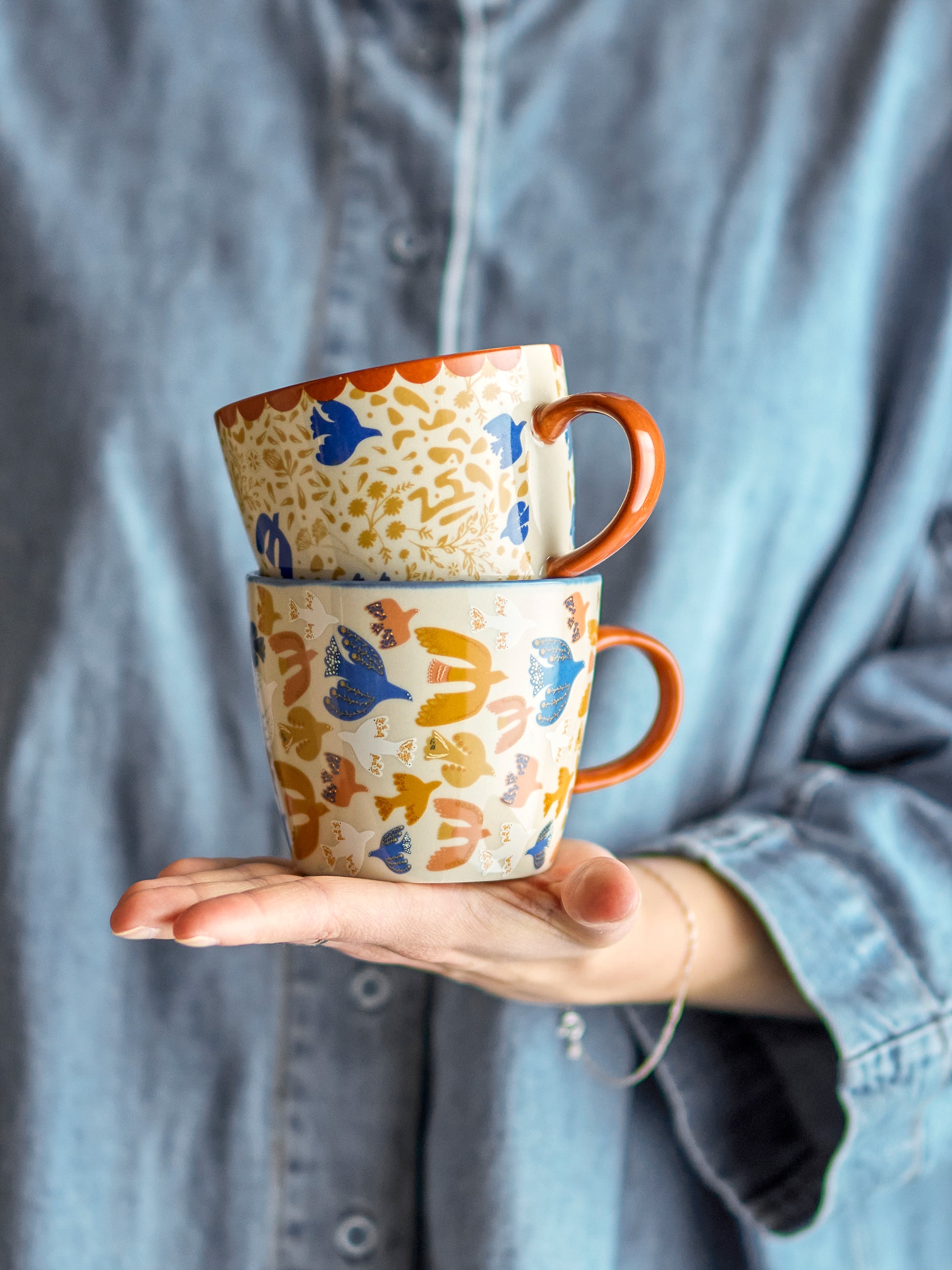 Tasse en grès Anniversary, bleu