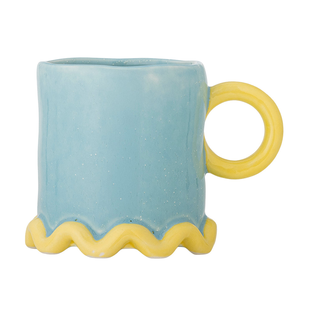 Mug Polly en grès multicolore, bleu