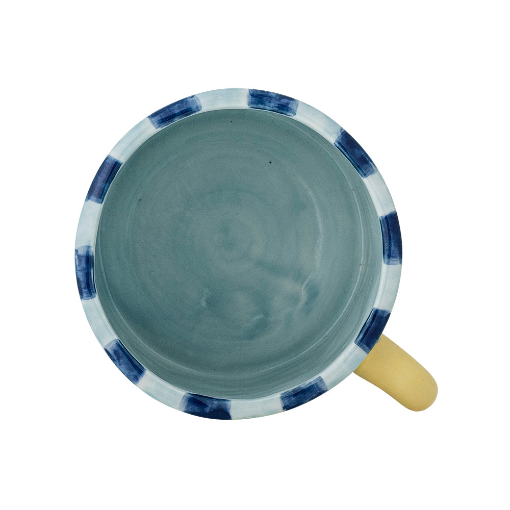 Phoenix mug in multicolored stoneware, blue and light blue