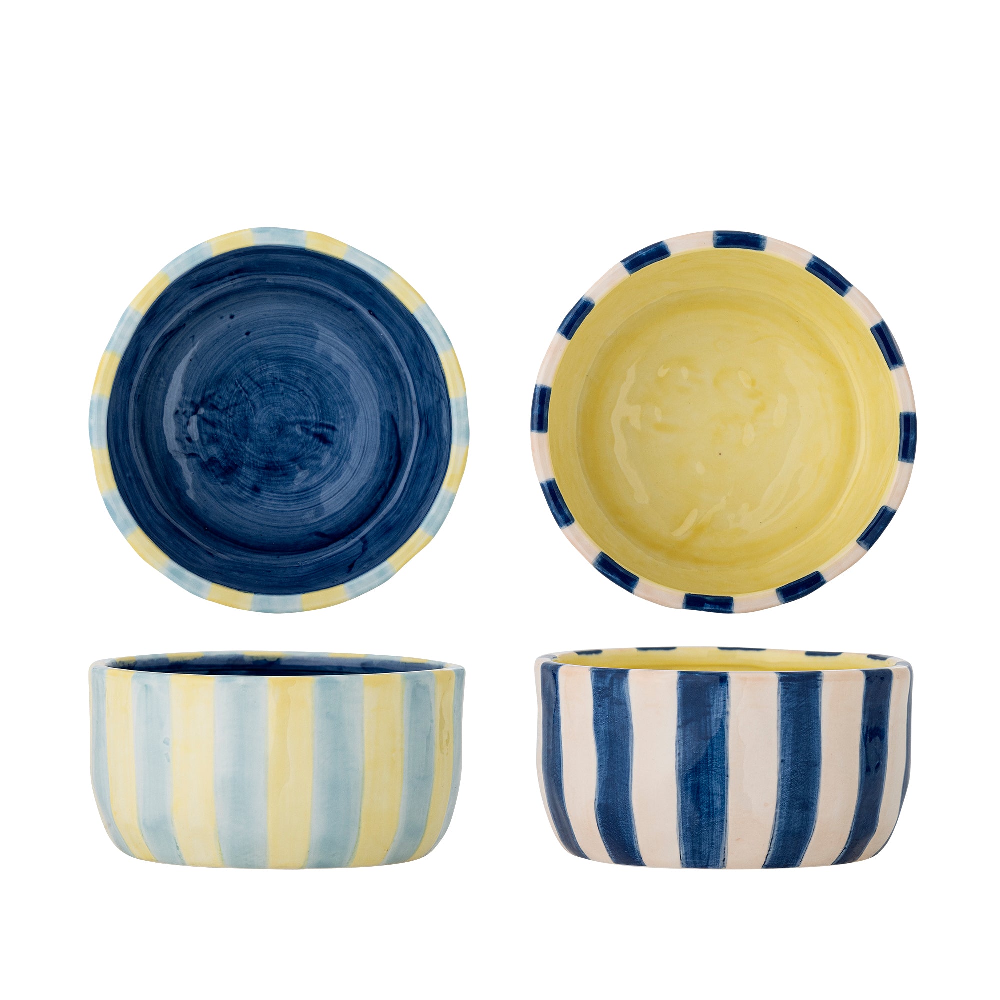 Multicolored stoneware Phoenix bowl, set of 2
