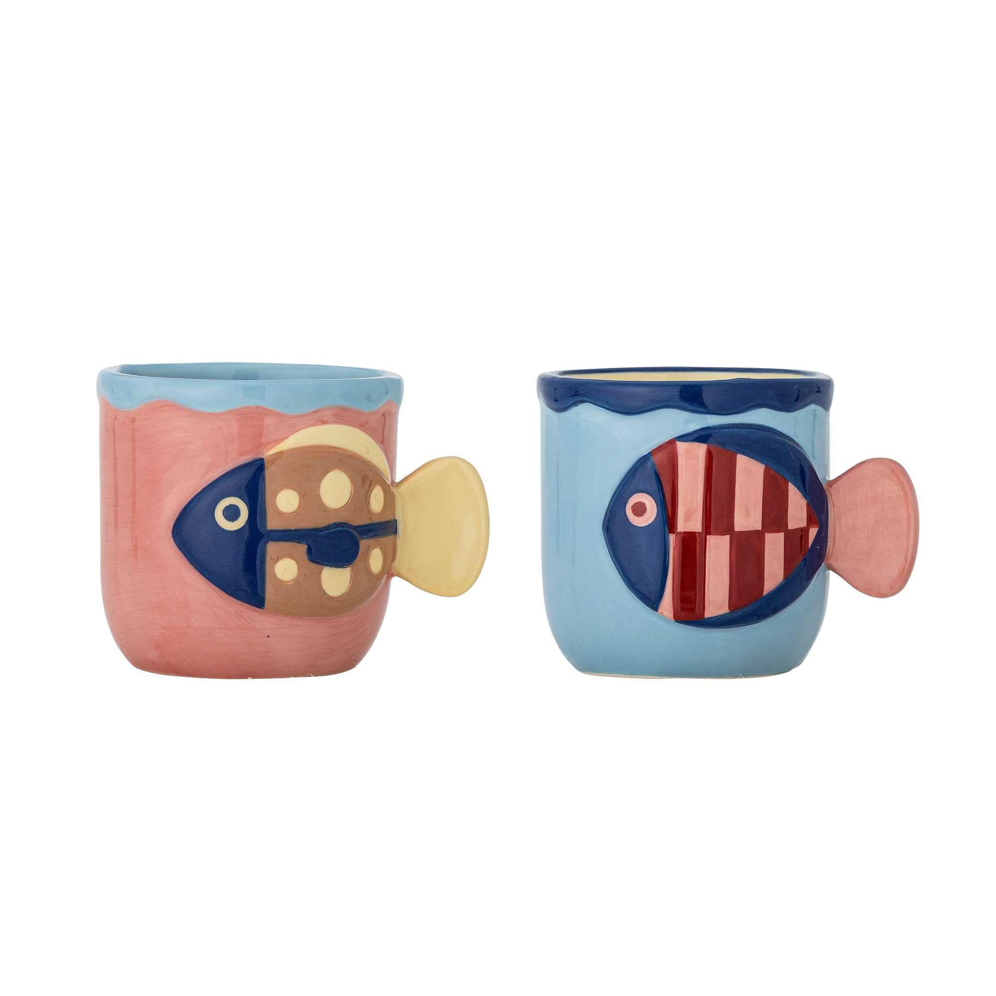 Willy mug in multicolored stoneware, set of 2