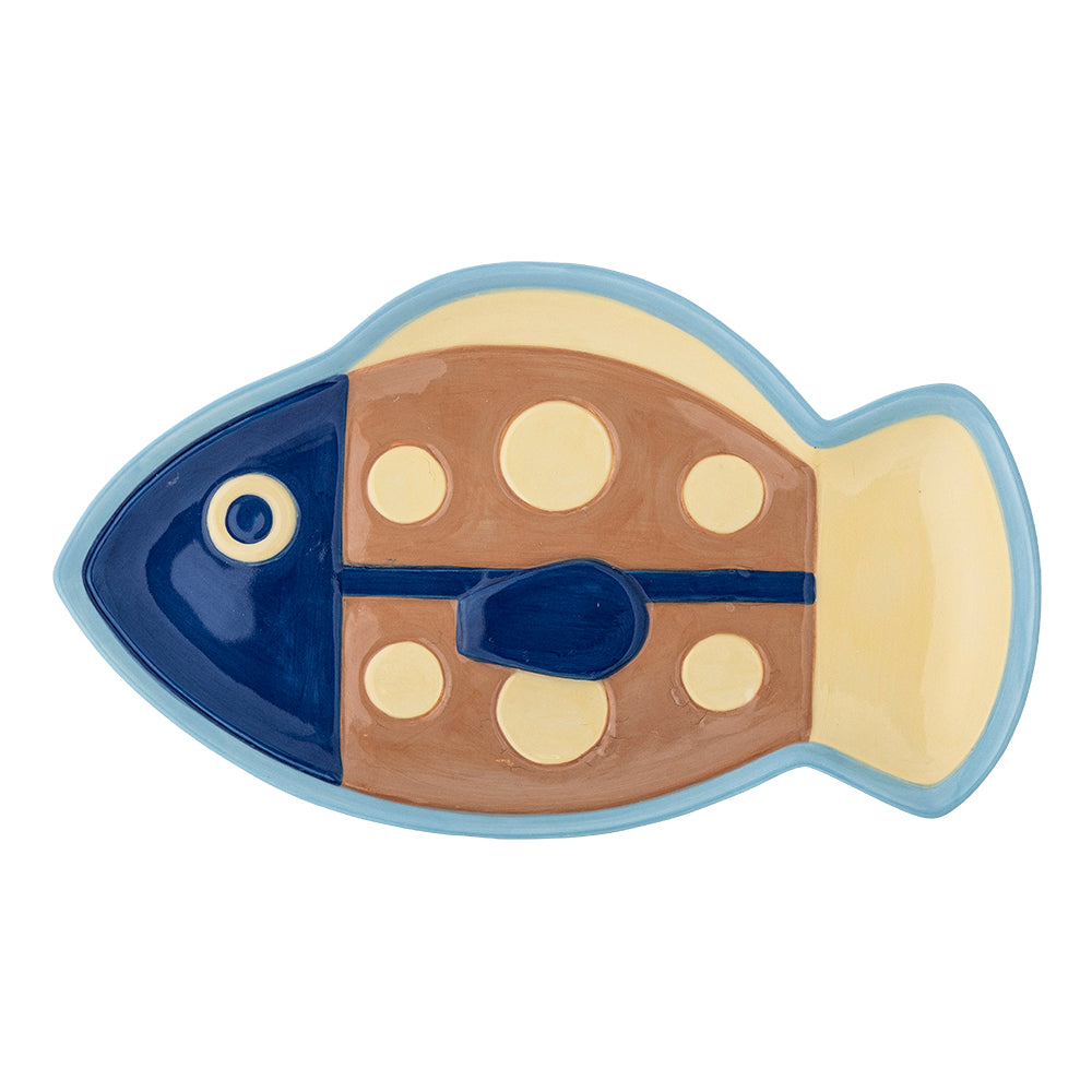 Assiette Willy en grès multicolore, écru