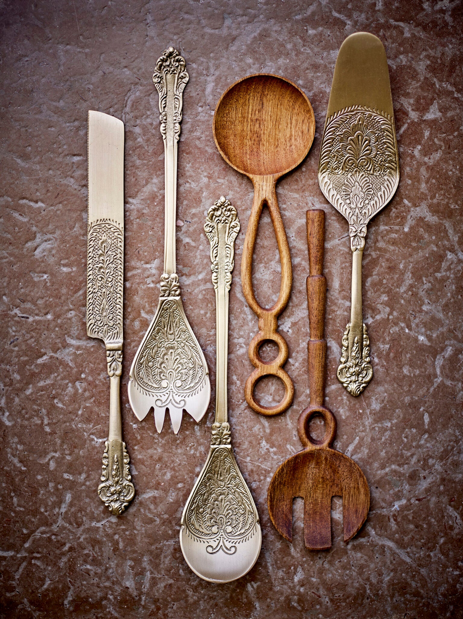Couverts à salade Pinar, acacia