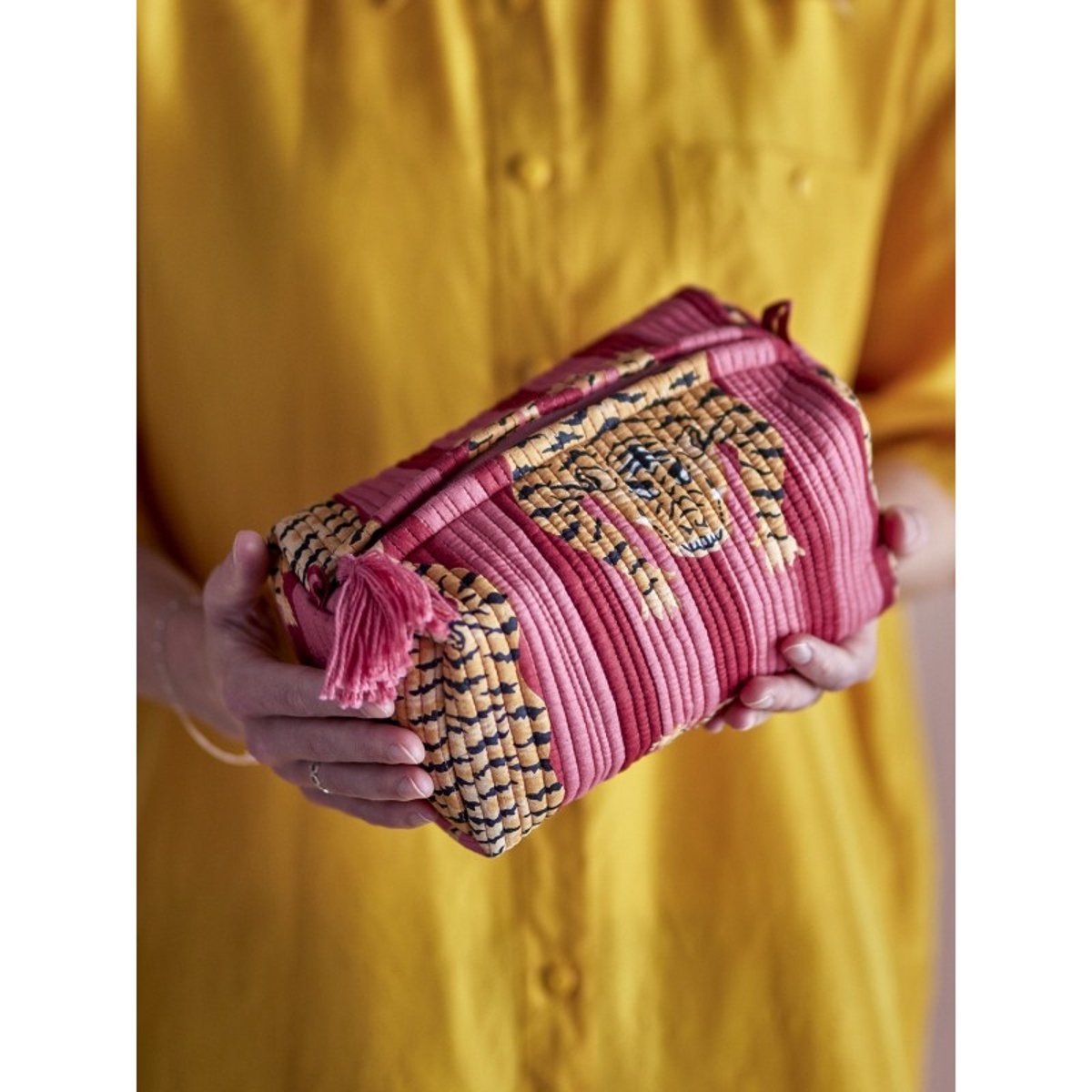 Trousse de maquillage Poirino en coton rose