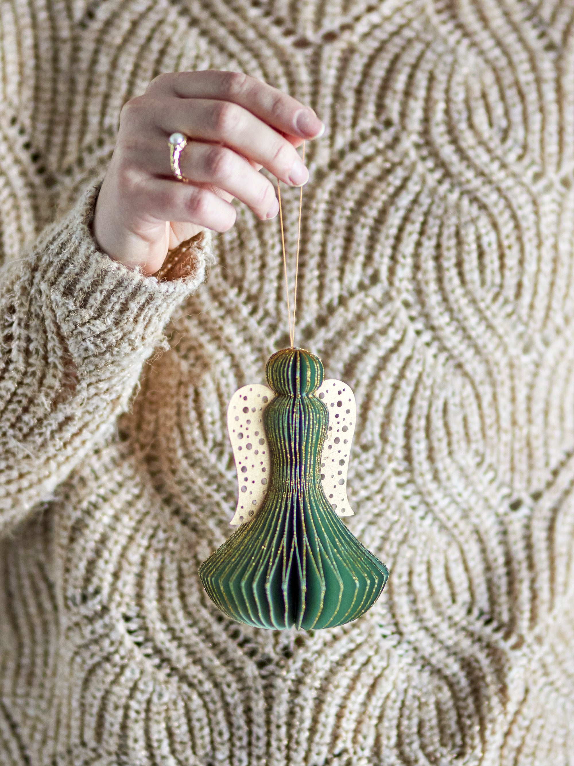 Bibelot en papier verte Ingi