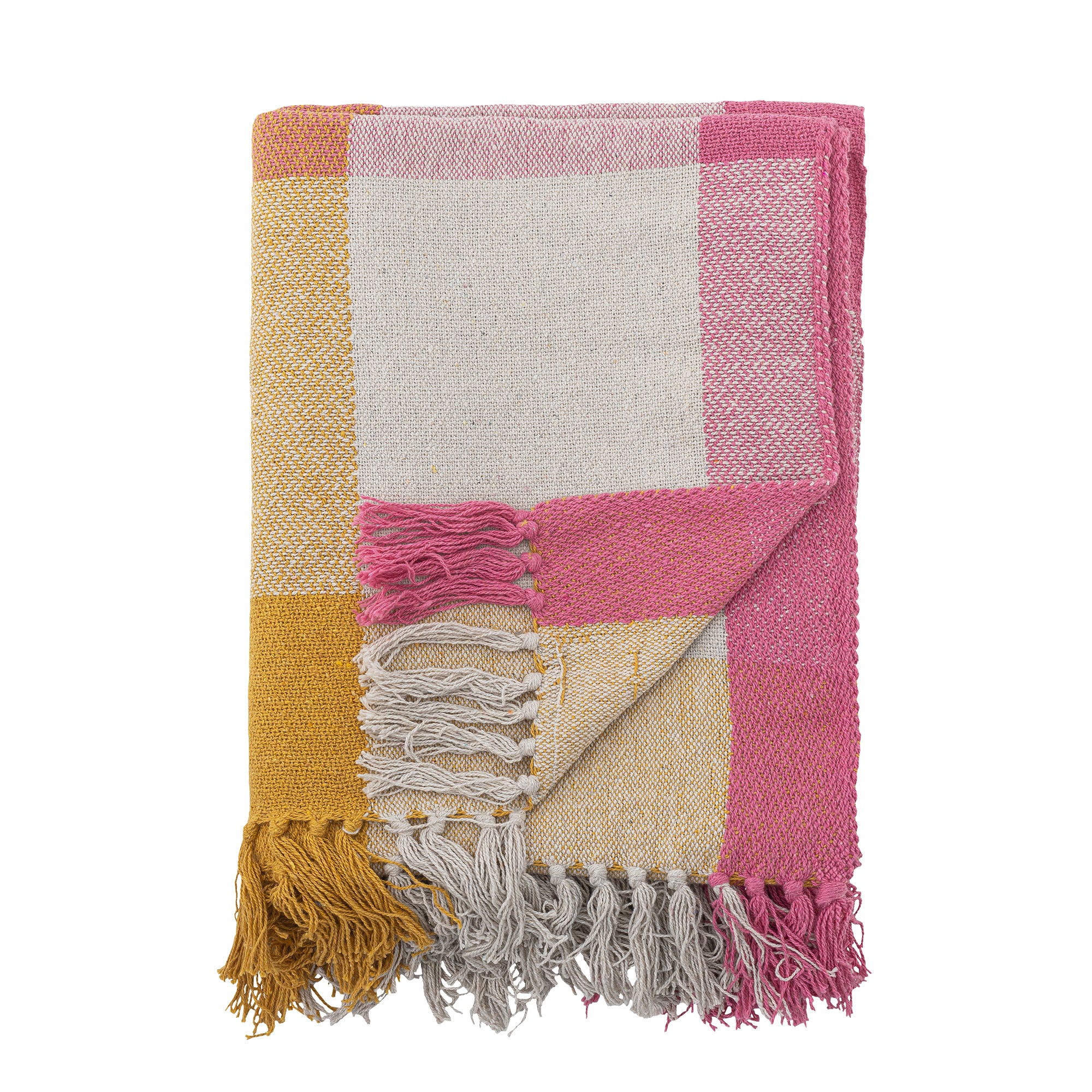 Bloomingville Hadley multicolor recycled cotton throw blanket