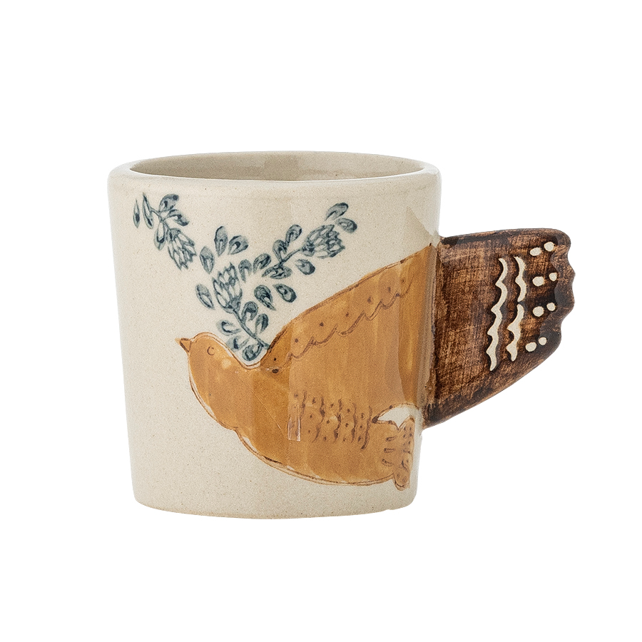 Tasse à expresso en grès bleu Hezha, blanc