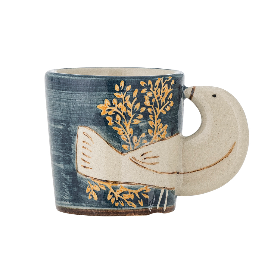 Tasse à expresso en grès bleu Hezha, bleu