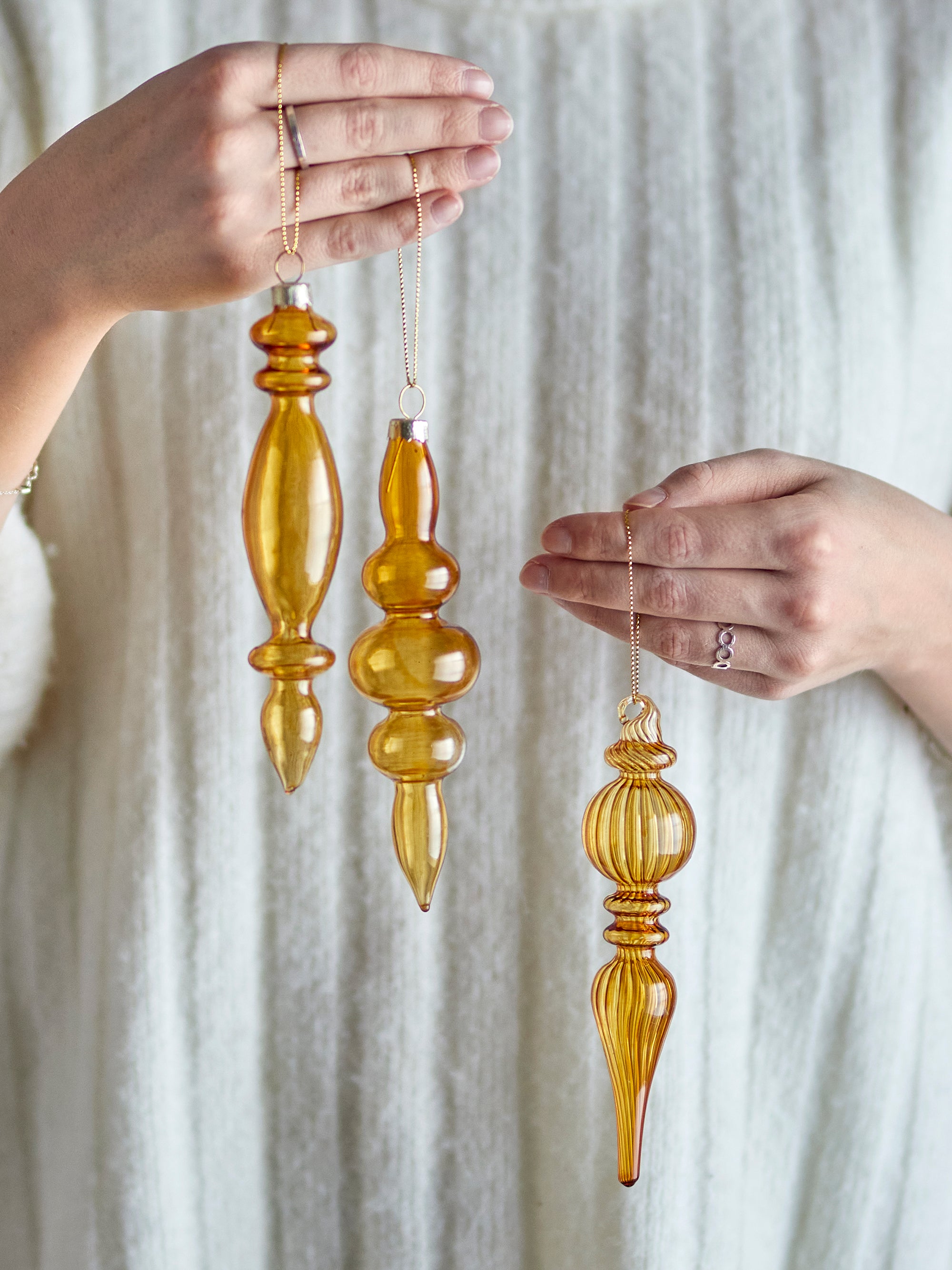 Bibelot en verre couleur or Auralia (set de 3)