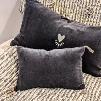 Coussin en velours carbone, 20 x 30 cm