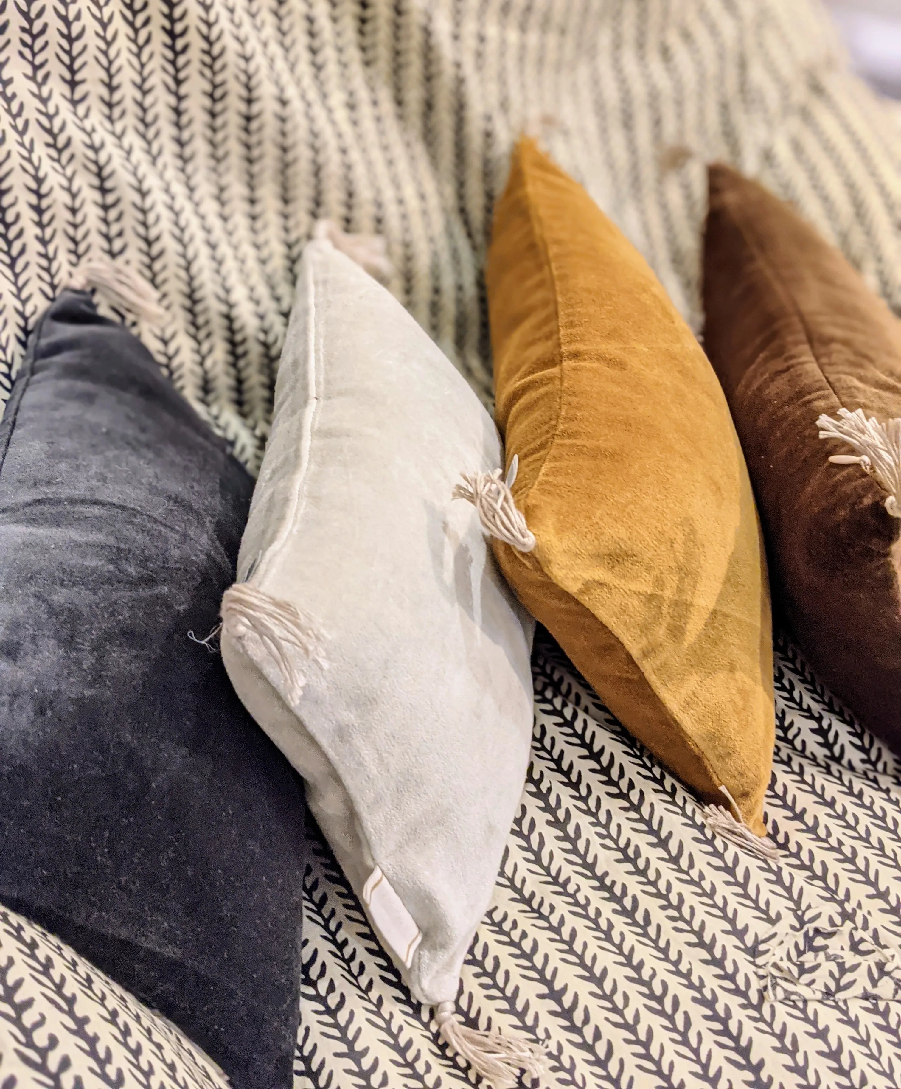 Coussin en velours carbone, 20 x 30 cm