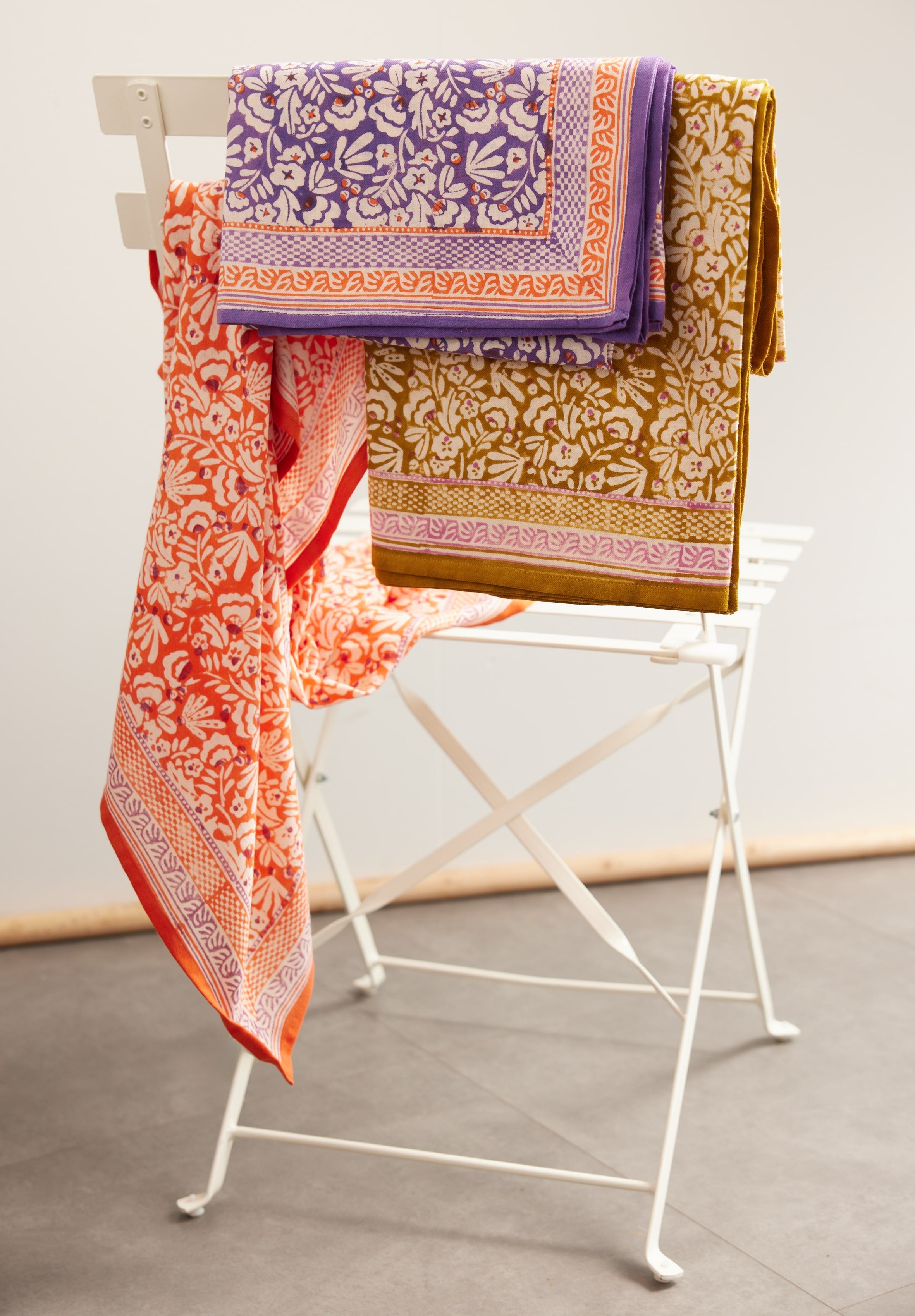 Foulard Indien Iris olive