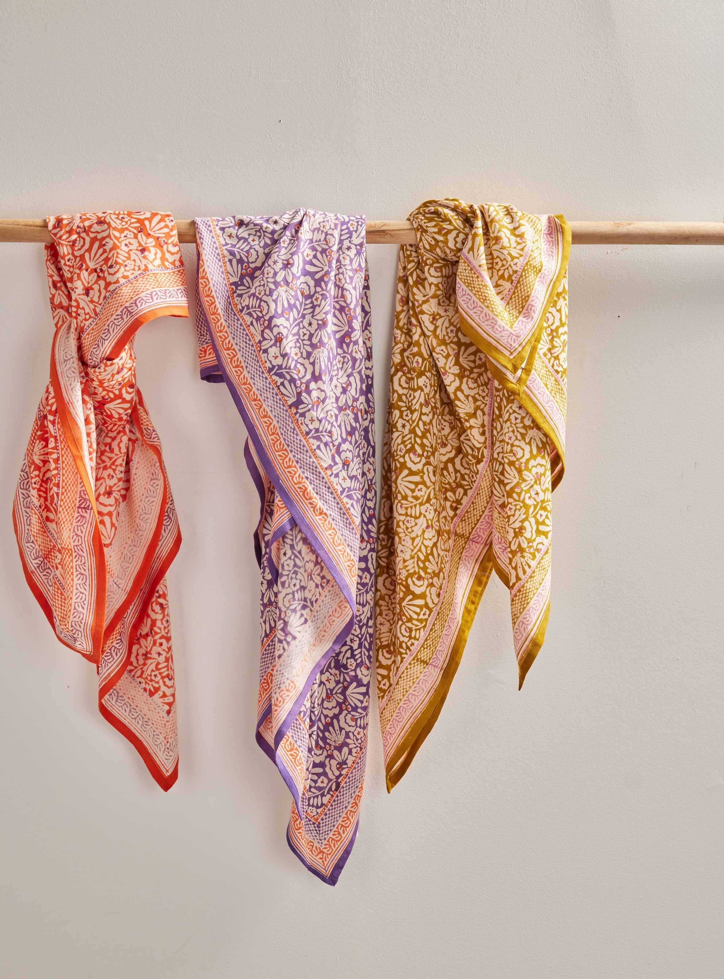 Foulard Indien Iris olive