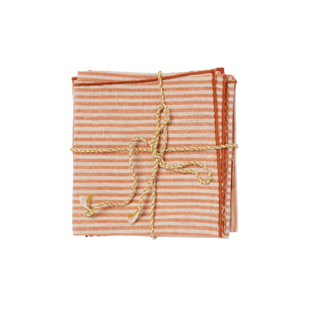 Serviettes de table Rayures citrouille (lot de 2)