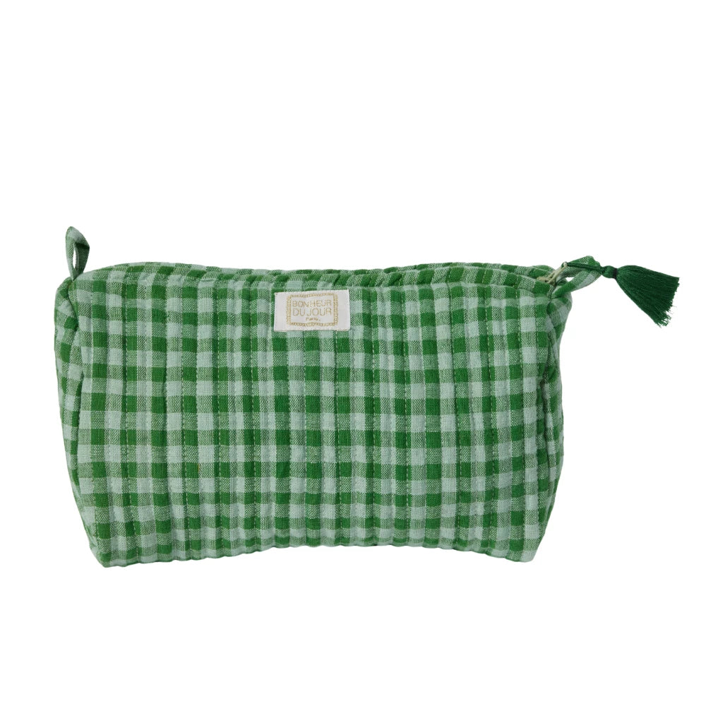 Trousse de toilette Vichy vert