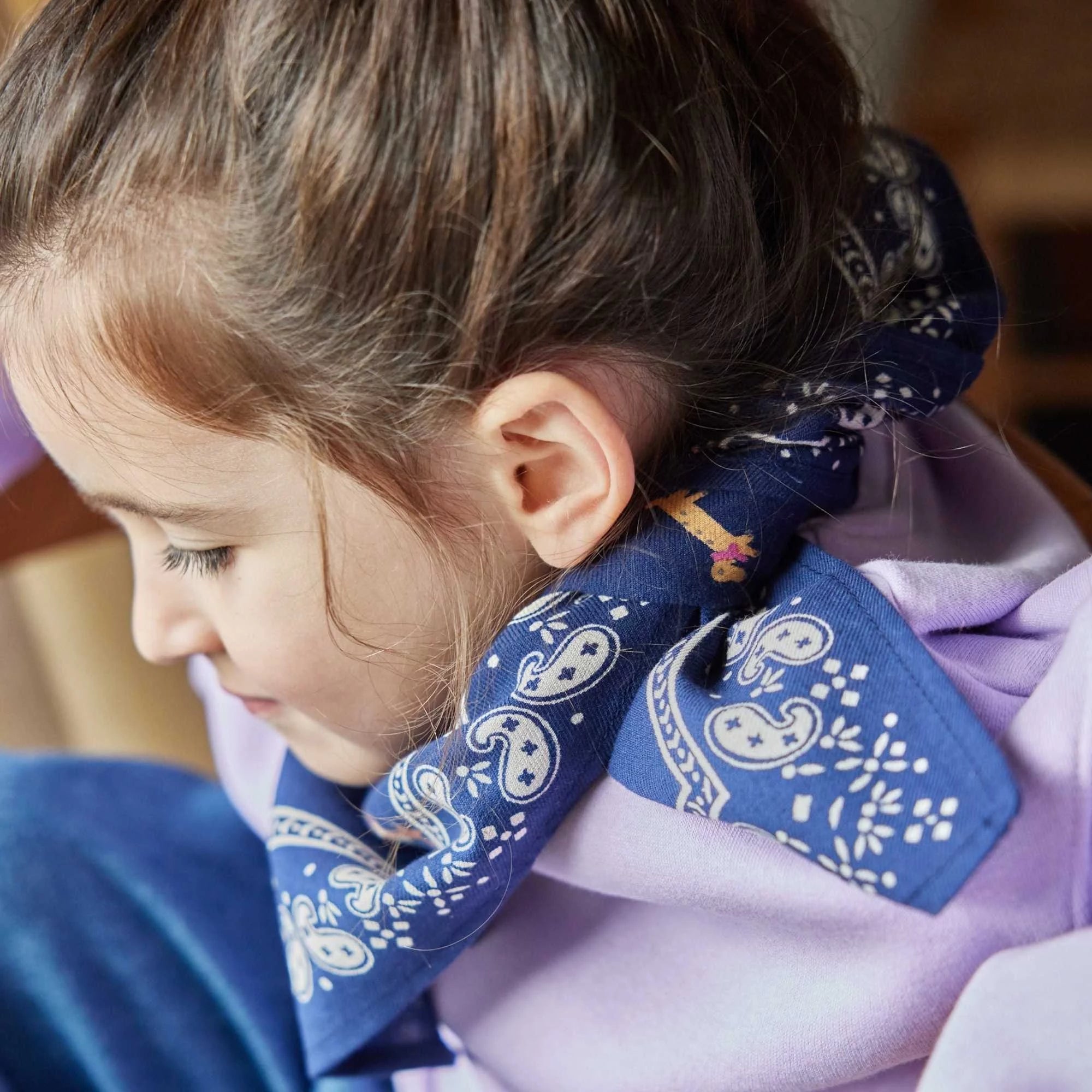 Petit foulard Teckel indigo