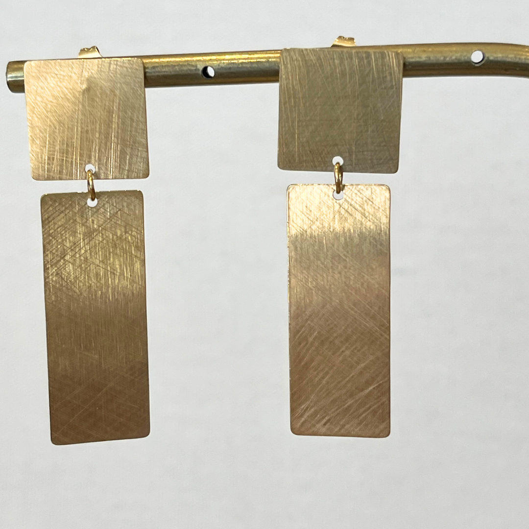 Boucles d'oreilles Ela en acier inoxydable doré martelé