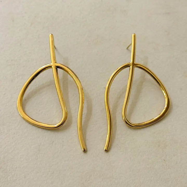 Boucles d'oreilles Masaki en acier inoxydable doré