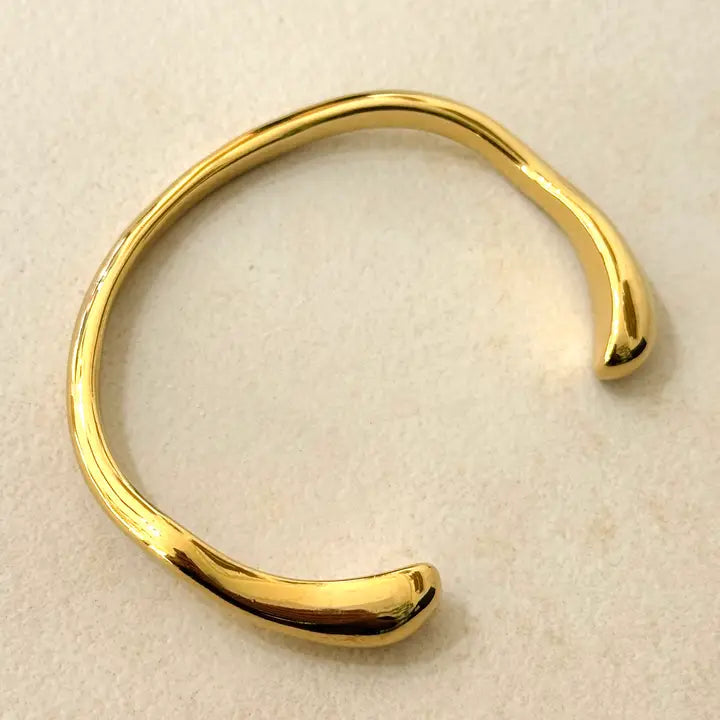 Bracelet jonc Devin en acier inoxydable doré
